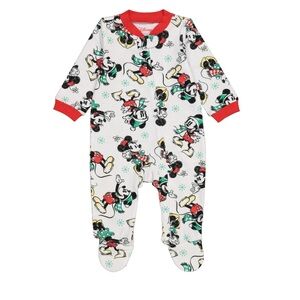 Infant Mickey and Minnie Mouse Cotton Pajama Onesie